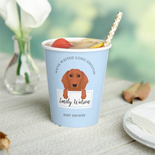 Dachshund-Baby showers Papieren Bekers (Insitu)
