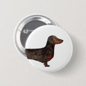 Dachshund badge ronde button 5,7 cm (Voorkant /achterkant)