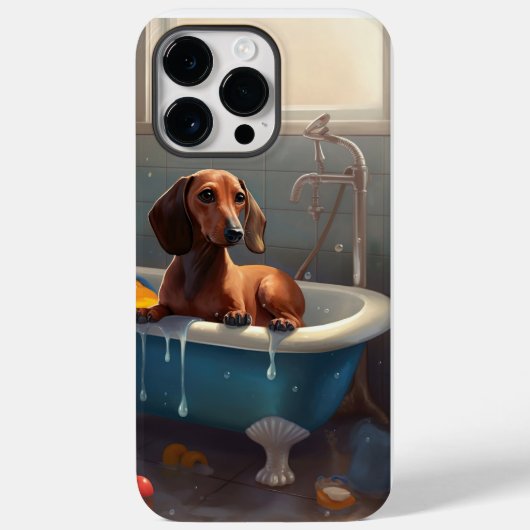 Dachshund badtijd plezier Case-Mate iPhone case (Achterkant)