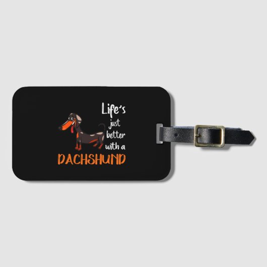 Dachshund Bagagelabel (Voorkant (horizontaal))