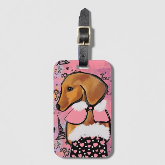Dachshund Bagagelabel (Voorkant (verticaal))