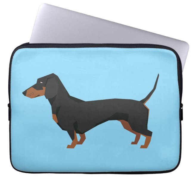 Dachshund bagagelabel laptop sleeve (Voorkant)
