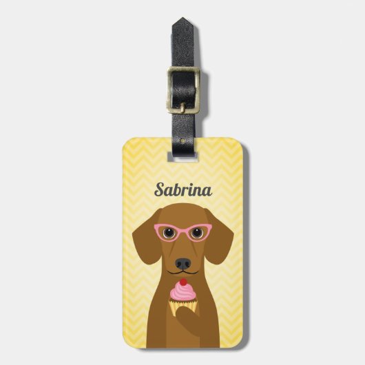 Dachshund Bagagelabels (Voorkant verticaal)