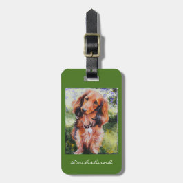 Dachshund-bagageruimte of sleutelketting-label bagagelabel