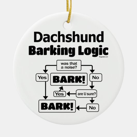 Dachshund Barking Logic Keramisch Ornament (Voorkant)
