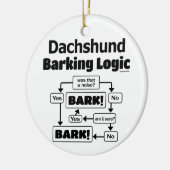 Dachshund Barking Logic Keramisch Ornament (Links)