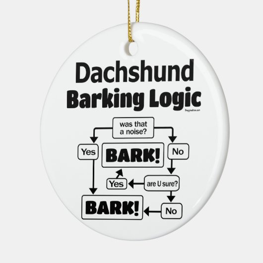 Dachshund Barking Logic Keramisch Ornament (Links)