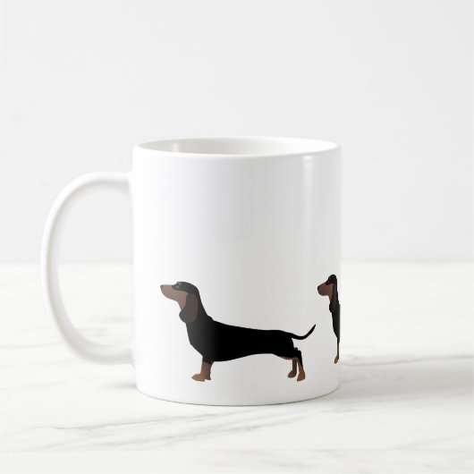 Dachshund Basic Breed Klaar om aan te passen Koffiemok (Links)