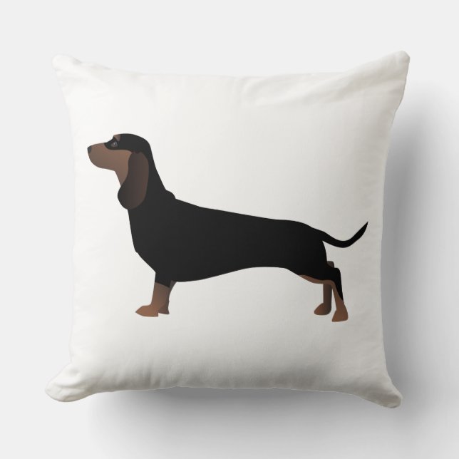 Dachshund Basic Breed Klaar om aan te passen Kussen (Voorkant)