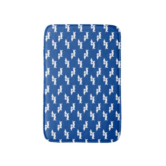 Dachshund Bath Mat Blue Doxie Rug Bathroom Mat (Voorkant Verticaal)
