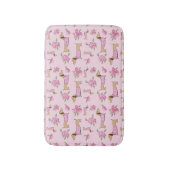 Dachshund Bath Mat Doxie + Peonies Floral Rug (Voorkant Verticaal)