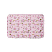 Dachshund Bath Mat Doxie + Peonies Floral Rug (Voorkant)