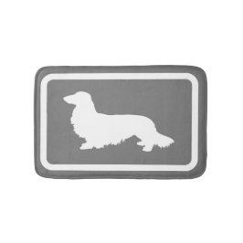 Dachshund Bath Mat Gray Doxie Bathroom Rug