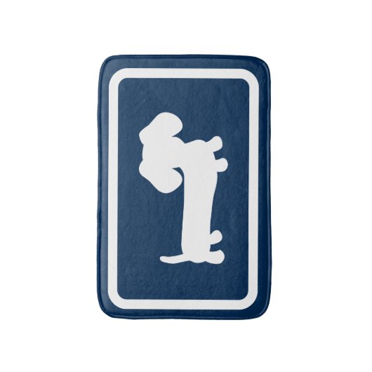 Dachshund Bath Mat Navy Blue Doxie Bathroom Rug (Voorkant Verticaal)