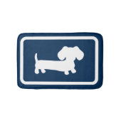 Dachshund Bath Mat Navy Blue Doxie Bathroom Rug (Voorkant)
