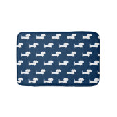 Dachshund Bath Mat Navy Blue Doxie Bathroom Rug (Voorkant)