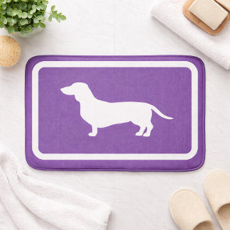 Dachshund Bath Mat Paars Doxie Bathroom Rug