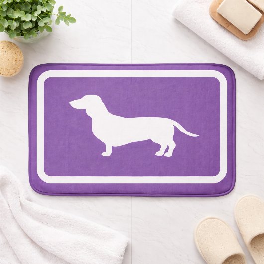 Dachshund Bath Mat Paars Doxie Bathroom Rug