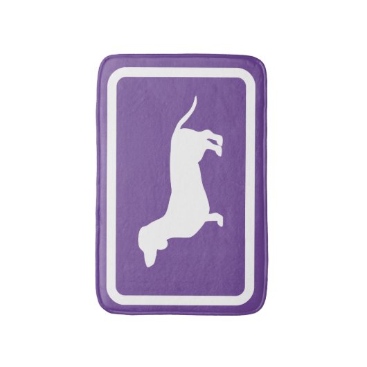 Dachshund Bath Mat Paars Doxie Bathroom Rug (Voorkant Verticaal)