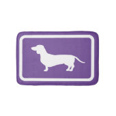Dachshund Bath Mat Paars Doxie Bathroom Rug (Voorkant)