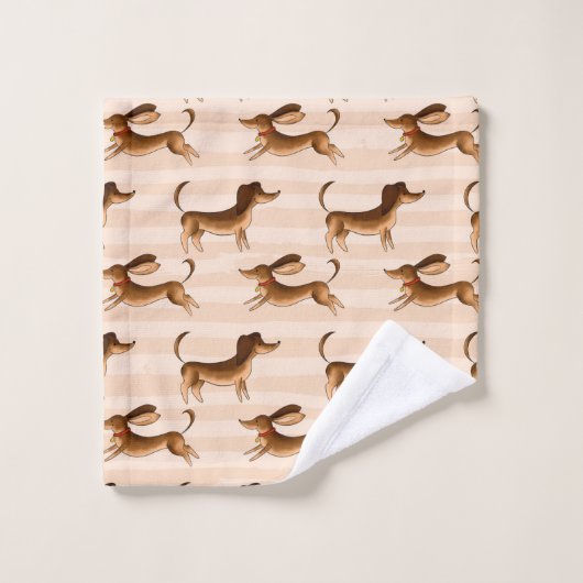 Dachshund Bath Towel Set Bad Handdoek (Wasdoekje)