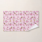 Dachshund Bath Towel Set Doxie + Peonies Floral Bad Handdoek (Handdoek)