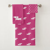 Dachshund Bathroom Towel Set | 3 stuk Doxie Bath Bad Handdoek (Insitu)