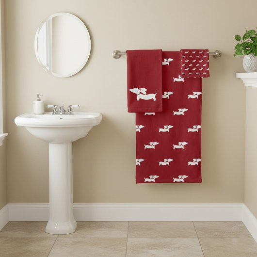 Dachshund Bathroom Towel Set | 3 stuk Doxie Bath Bad Handdoek