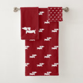 Dachshund Bathroom Towel Set | 3 stuk Doxie Bath Bad Handdoek (Insitu)