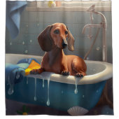 Dachshund Bathtime Fun Douchegordijn (Voorkant)