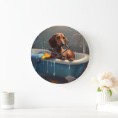 Dachshund Bathtime Fun Grote Klok (Huis)