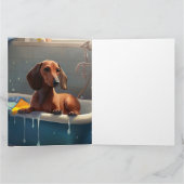 Dachshund Bathtime Fun Kaart (Binnen)