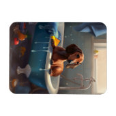 Dachshund Bathtime Fun Magneet (Horizontaal)