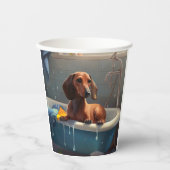 Dachshund Bathtime Fun Papieren Bekers (Voorkant)
