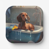 Dachshund Bathtime Fun Papieren Bordje (Voorkant)