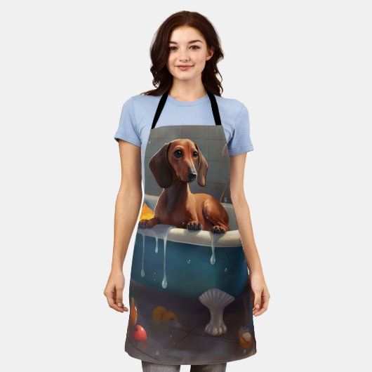 Dachshund Bathtime Fun Schort (Gedragen)