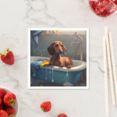 Dachshund Bathtime Fun Servet (Insitu)