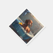 Dachshund Bathtime Fun Servet (Hoek)