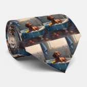Dachshund Bathtime Fun Stropdas (Opgerold)
