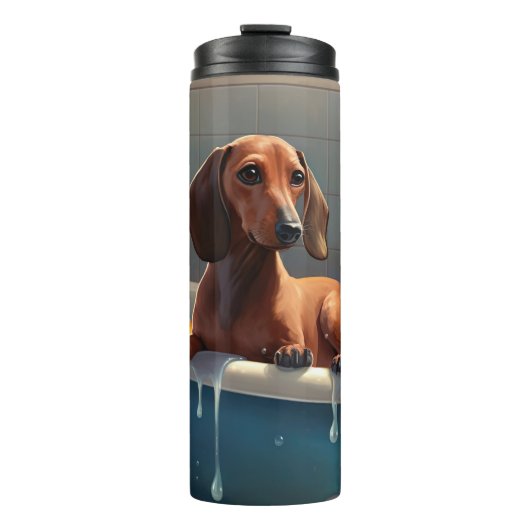 Dachshund Bathtime Fun Thermosbeker (Voorkant)