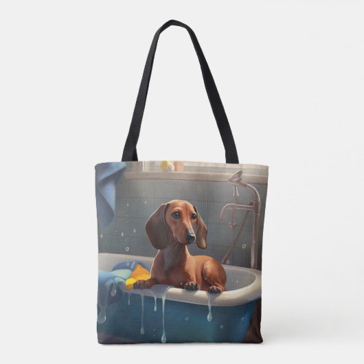 Dachshund Bathtime Fun Tote Bag (Achterkant)