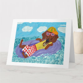 Dachshund Beach Bum Kaart