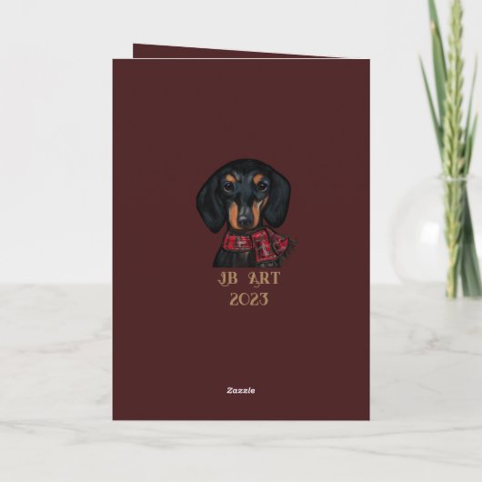 DACHSHUND BEDANKKAART (Achterkant)