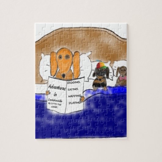Dachshund Bedtime Story Legpuzzel (Verticaal)