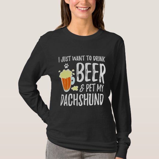 Dachshund Beer Dog Mama T-shirt (Voorkant)
