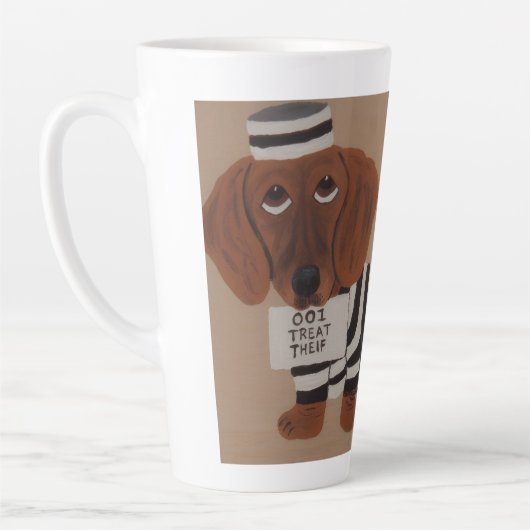 Dachshund Behandeldief Gevangenvogel Latte Mok (Links)