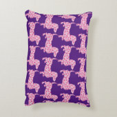 Dachshund bestaande uit Little Pink Hearts Accent Kussen (Achterkant (Verticaal))