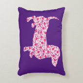 Dachshund bestaande uit Little Pink Hearts Accent Kussen (Voorkant(Verticaal))