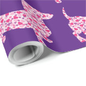 Dachshund bestaande uit roze harten cadeaupapier (Rol Hoek)