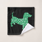 Dachshund bestaande uit Shamrocks Bad Handdoek (Wasdoekje)